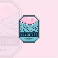 Parque Nacional de Yosemite ao ar livre emblema logotipo ilustração vetorial modelo ícone design gráfico. sinal de vida selvagem de aventura ou rótulo de símbolo para o conceito de viagens de negócios vetor