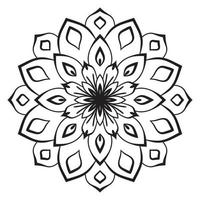 mandala fofa. flor redonda ornamental doodle isolada no fundo branco. ornamento decorativo geométrico em estilo oriental étnico. vetor