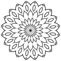 mandala de contorno. flor ornamental doodle redondo isolado no fundo branco. elemento geométrico do círculo. vetor