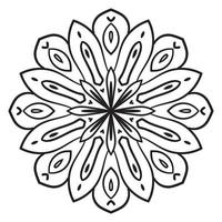 mandala fofa. flor redonda ornamental doodle isolada no fundo branco. ornamento decorativo geométrico em estilo oriental étnico. vetor