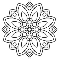 mandala de contorno. flor ornamental doodle redondo isolado no fundo branco. elemento de círculo geométrico. vetor