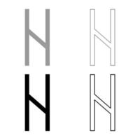 hagalaz runa hagall hav havos conjunto de ícones cinza ilustração de cor preta contorno estilo simples imagem simples vetor