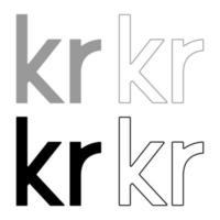 coroa da dinamarca coroa dinamarquesa conjunto de ícones ilustração de cor preta cinza contorno estilo simples imagem simples vetor