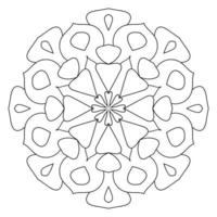 mandala fofa. flor redonda ornamental doodle isolada no fundo branco. ornamento decorativo geométrico em estilo oriental étnico. vetor