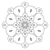 mandala fofa. flor redonda ornamental doodle isolada no fundo branco. ornamento decorativo geométrico em estilo oriental étnico. vetor