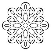 mandala fofa. flor redonda ornamental doodle isolada no fundo branco. ornamento decorativo geométrico em estilo oriental étnico. vetor