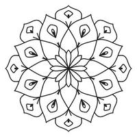 mandala fofa. flor redonda ornamental doodle isolada no fundo branco. ornamento decorativo geométrico em estilo oriental étnico. vetor