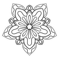 mandala fofa. flor redonda ornamental doodle isolada no fundo branco. ornamento decorativo geométrico em estilo oriental étnico. vetor