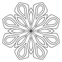 mandala fofa. flor redonda ornamental doodle isolada no fundo branco. ornamento decorativo geométrico em estilo oriental étnico. vetor