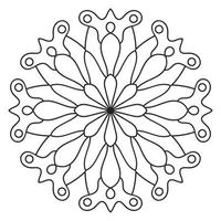 mandala fofa. flor redonda ornamental doodle isolada no fundo branco. ornamento decorativo geométrico em estilo oriental étnico. vetor