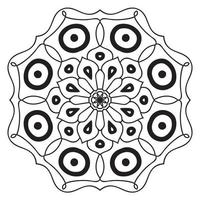 mandala fofa. flor redonda ornamental doodle isolada no fundo branco. ornamento decorativo geométrico em estilo oriental étnico. vetor