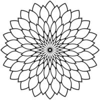 mandala de contorno. flor ornamental doodle redondo isolado no fundo branco. elemento de círculo geométrico. vetor