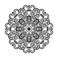 mandala de contorno. flor ornamental doodle redondo isolado no fundo branco. elemento de círculo geométrico. vetor