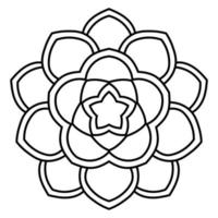 mandala. flor ornamental doodle redondo isolado no fundo branco. elemento geométrico do círculo. vetor