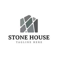 design de logotipo de casa de pedra vetor