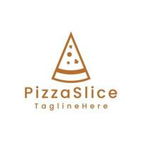 design de logotipo de fatia de pizza vetor