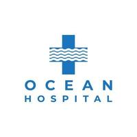 design de logotipo do hospital oceânico vetor