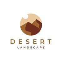 design de logotipo de ilustração de dunas de sol do deserto vetor