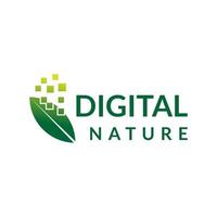 design de logotipo de natureza digital vetor