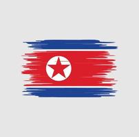 pincelada de bandeira da coreia do norte, bandeira nacional vetor