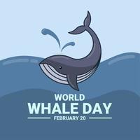 desenho vetorial de baleia para banner ou pôster, dia mundial da baleia e dia mundial do oceano. vetor