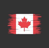 pincelada de bandeira do Canadá, bandeira nacional vetor