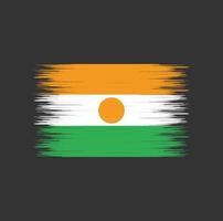 pincelada de bandeira do niger, bandeira nacional vetor