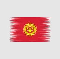 pincelada de bandeira do Quirguistão, bandeira nacional vetor
