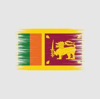 pincelada de bandeira do sri lanka, bandeira nacional vetor