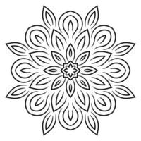 mandala fofa. flor redonda ornamental doodle isolada no fundo branco. ornamento decorativo geométrico em estilo oriental étnico. vetor