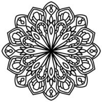 mandala de contorno. flor ornamental doodle redondo isolado no fundo branco. elemento de círculo geométrico. vetor