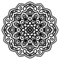 mandalas de flores. elementos decorativos vintage. flor ornamental doodle redondo isolado no fundo branco. mandala de contorno preto. elemento geométrico do círculo. vetor