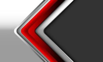 direção de seta de prata vermelha abstrata geométrica no design de espaço em branco cinza moderno vetor de fundo futurista