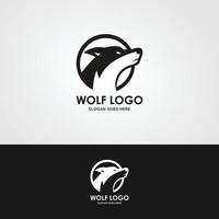 vetor de estoque de logotipo vintage lobo