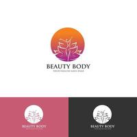 lotus beauty spa, modelo de logotipo de mulher de cosméticos naturais vetor