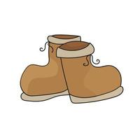 par de botas marrons - ilustração de desenho animado isolada em branco vetor