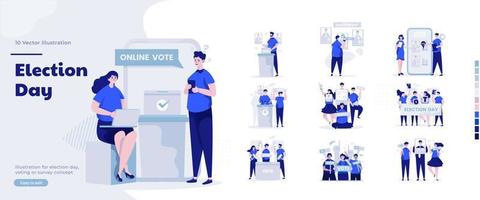 vote conjunto de coleção de ilustração do dia da eleição vetor