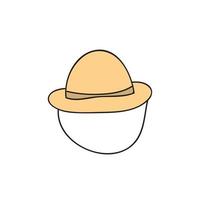 chapéu de viagem doodle desenhado à mão. ícone de chapéu de balde em branco vetor