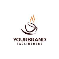 xícara de café logotipo modelo vector illustration design