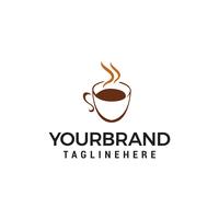 café e chá vidro logotipo design conceito modelo vector