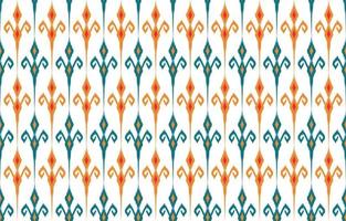 ikat étnico vector flor bela arte. ikat sem costura padrão em bordados tribais, folclóricos, estilo mexicano. impressão de ornamento de arte geométrica asteca. design para papel de parede, roupas, embrulho.