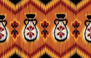 bela arte abstrata étnica. ikat sem costura padrão em bordados tribais, folclóricos, estilo mexicano. impressão de ornamento de arte geométrica asteca. design para tapete, papel de parede, roupas, embrulho, tecido. vetor