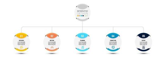 modelo de infográfico de conceito de negócio com organização. vetor