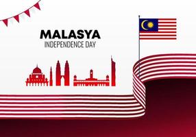 celebração nacional do dia da independência da malásia em 31 de agosto. vetor