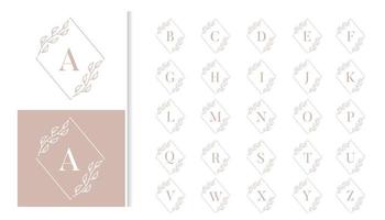 vetor de conjunto de alfabeto de logotipo de monograma de casamento de luxo decorativo