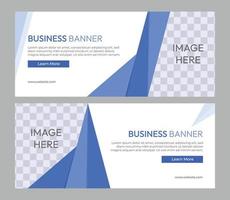 modelo de banner de negócios corporativos abstratos azuis. modelo de banner com espaço de imagem. modelo de empresa de negócios, anúncio, promoção, oferta, site. eps 10 vetor