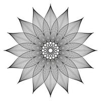 mandala de flor de contorno simples de vetor. desenho linear. estêncil de tatuagem vetor