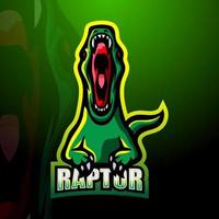 design de logotipo de esport mascote raptor vetor