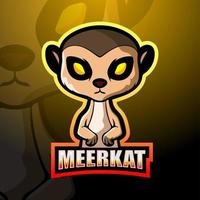 design de logotipo esport de mascote meerkat vetor