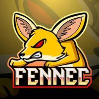 design de logotipo de mascote fennec fox esport vetor